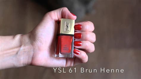 brun henne ysl|YSL 61 Brun Henne nail polish swatch, summer 2015.